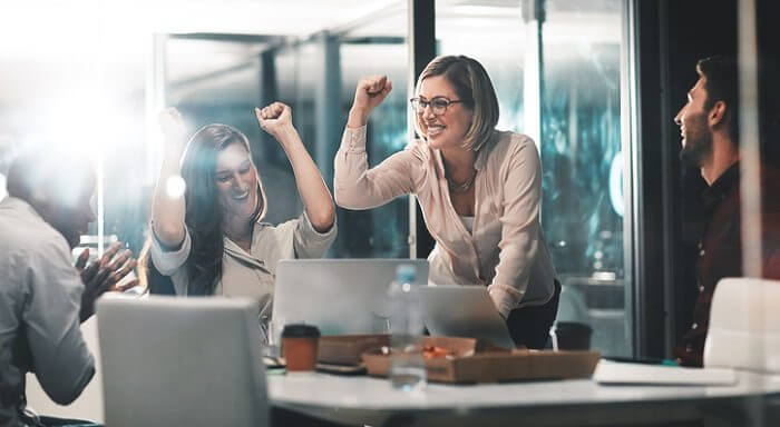 successful business team celebrating