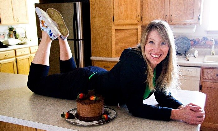 tres hatch in kitchen with cake