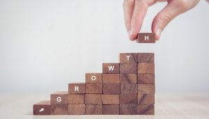 building steps with blocks - growth concept