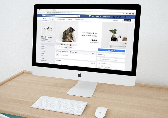 facebook business page on apple computer