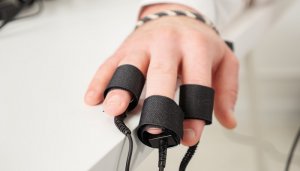 electrodermal activity sensors on hand