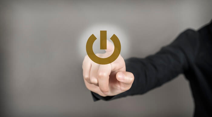 digital detox concept - turning off power button