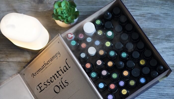 case full of essential oils
