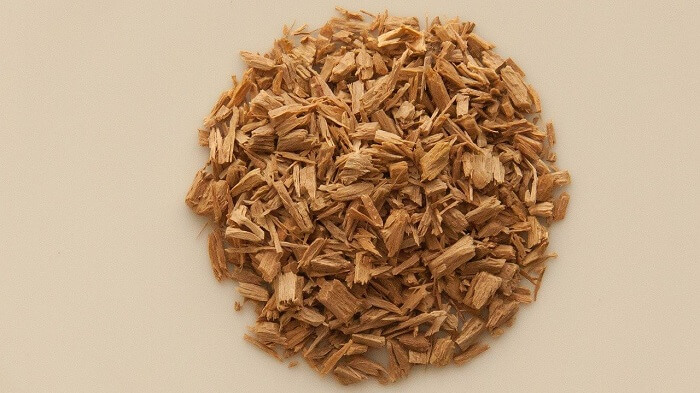 sandalwood bark on white background