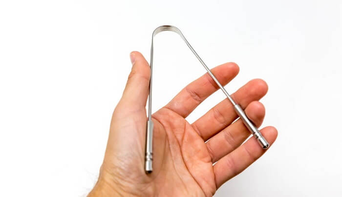 steel tongue scraper