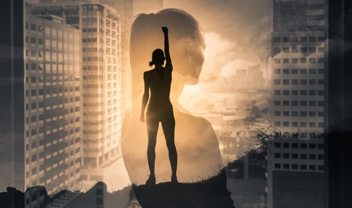 young businesswoman focusing on wellness concept