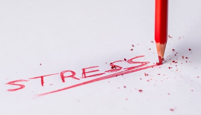 stress written in red pencil