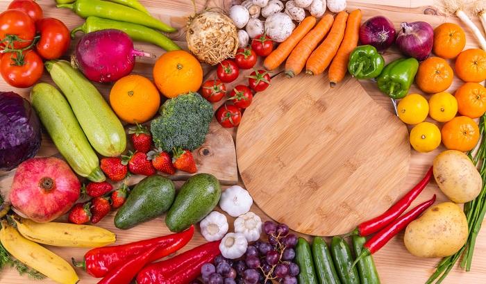 fruits and vegetables on table