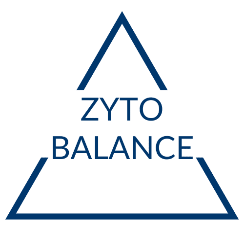 zyto balance blue triangle logo on transparent background