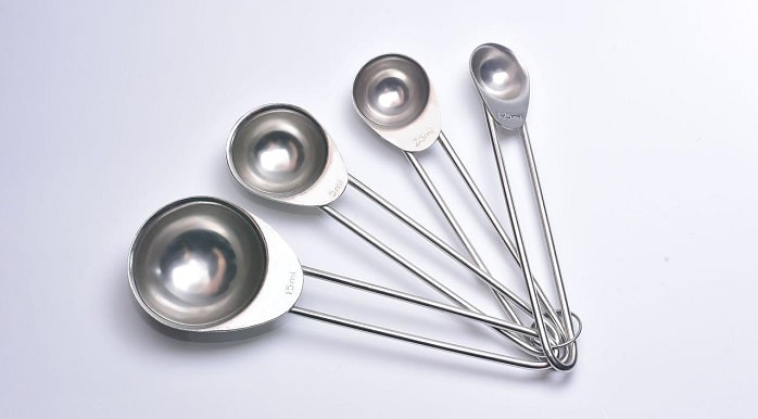 silver measuring spoons