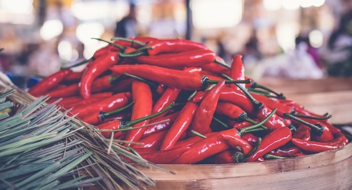 pile of cayenne peppers