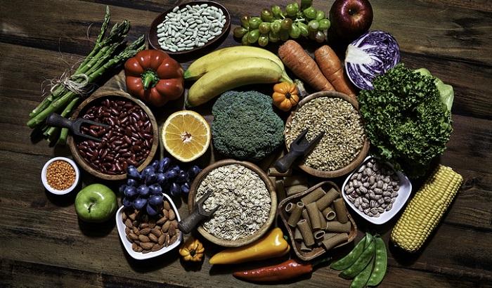 High fiber foods - beans, nuts, fruits, and veggies