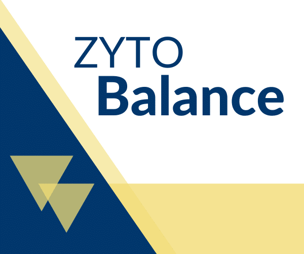 Balance product image with yellow and blue triangles