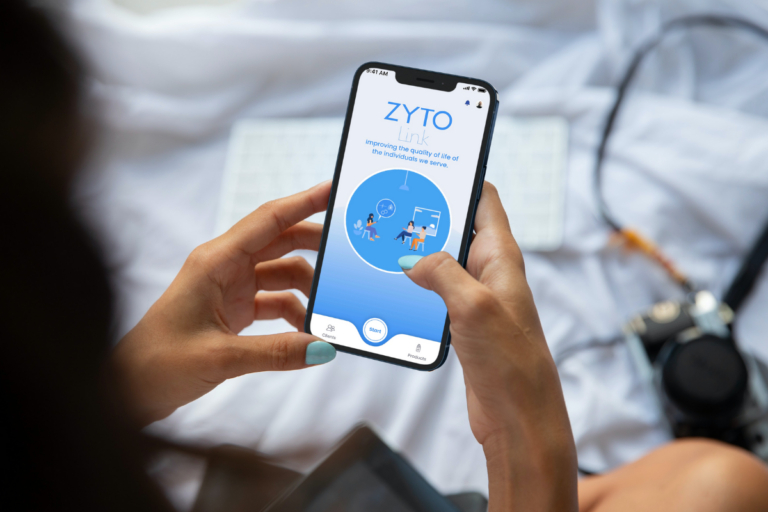 woman looking at zyto link app
