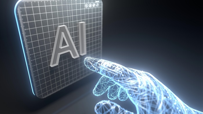pressing ai button 3d graphic