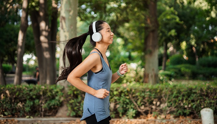 young woman jogging in the park