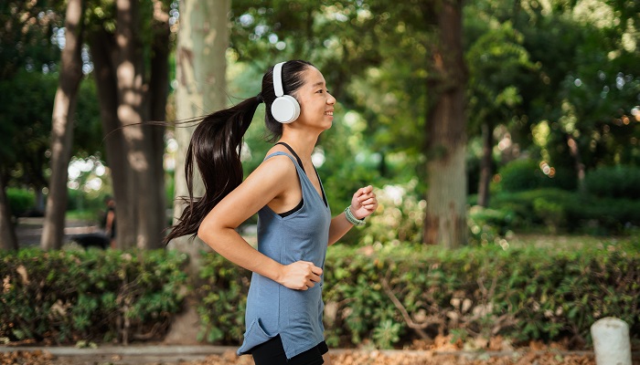 young woman jogging in the park