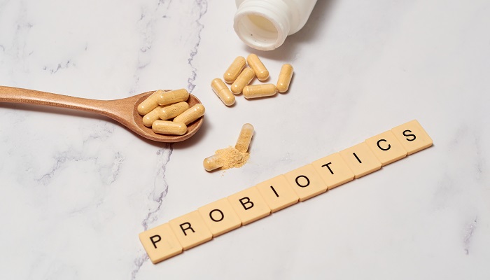 probiotic pills on countertop
